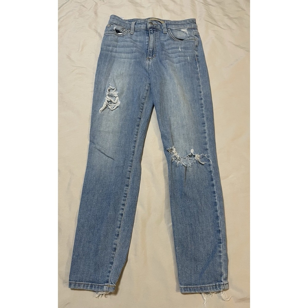 Joes Distressed High Rise Skinny Ankle Jeans Blue size 25